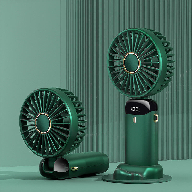 Usb Ventilateur portatif Mini Portable Étudiant Petit Ventilateur Affichage Numérique Pliage Aromathérapie Petit Ventilateur Électrique